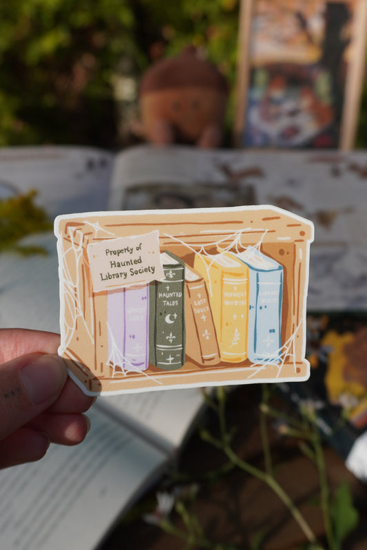 Haunted Bookshelf Sticker