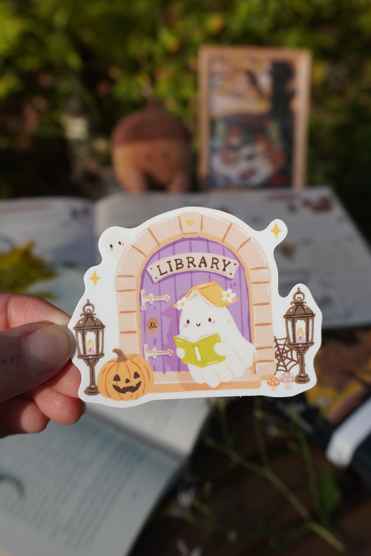 Haunted Library Ghost Sticker