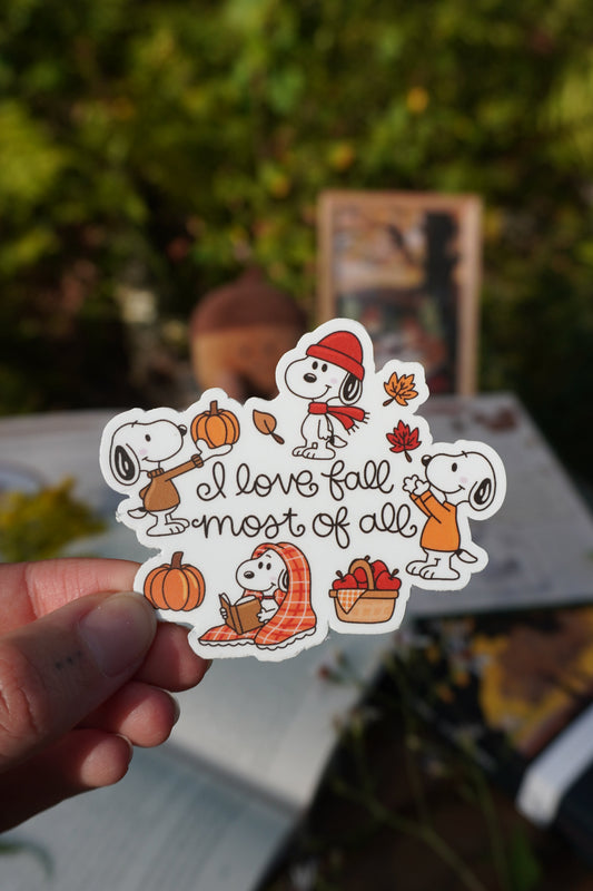 I Love Fall Most of All Sticker