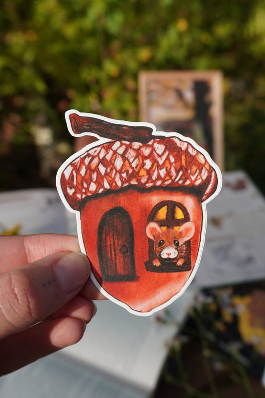 Mouse in Acorn Sticker