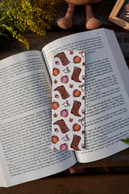 Autumn Cowgirl Boots Pattern Bookmark