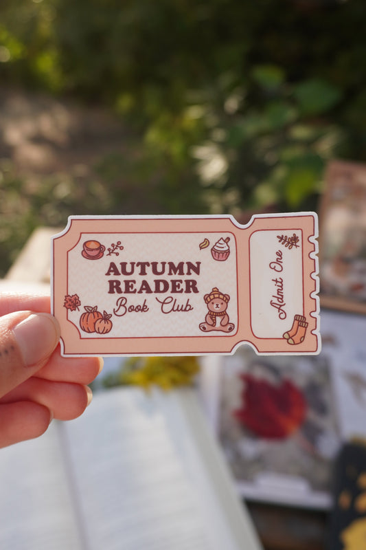 Autumn Book Club Ticket Sticker