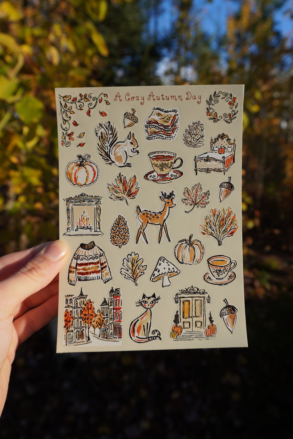 A Cozy Autumn Day Sticker Sheet