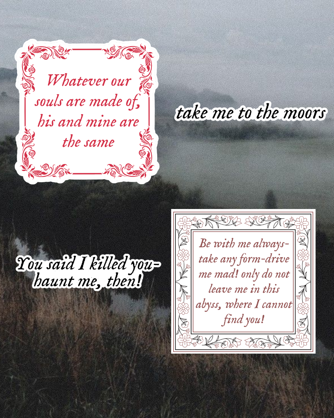 Wuthering Heights Quote Stickers