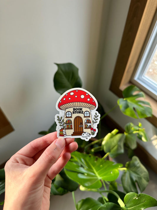 Mushroom Bookstore Sticker