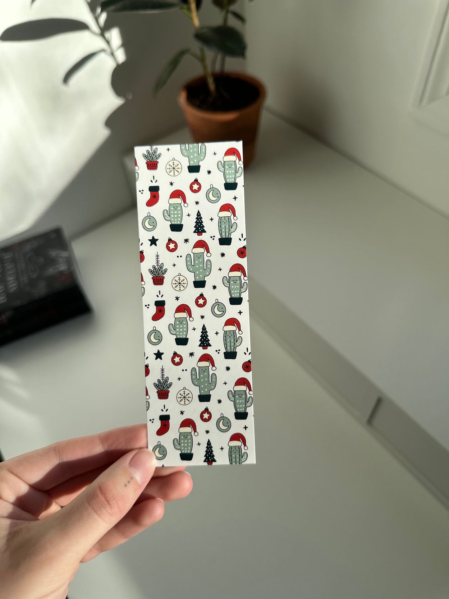 Cactus Santa Christmas Bookmark