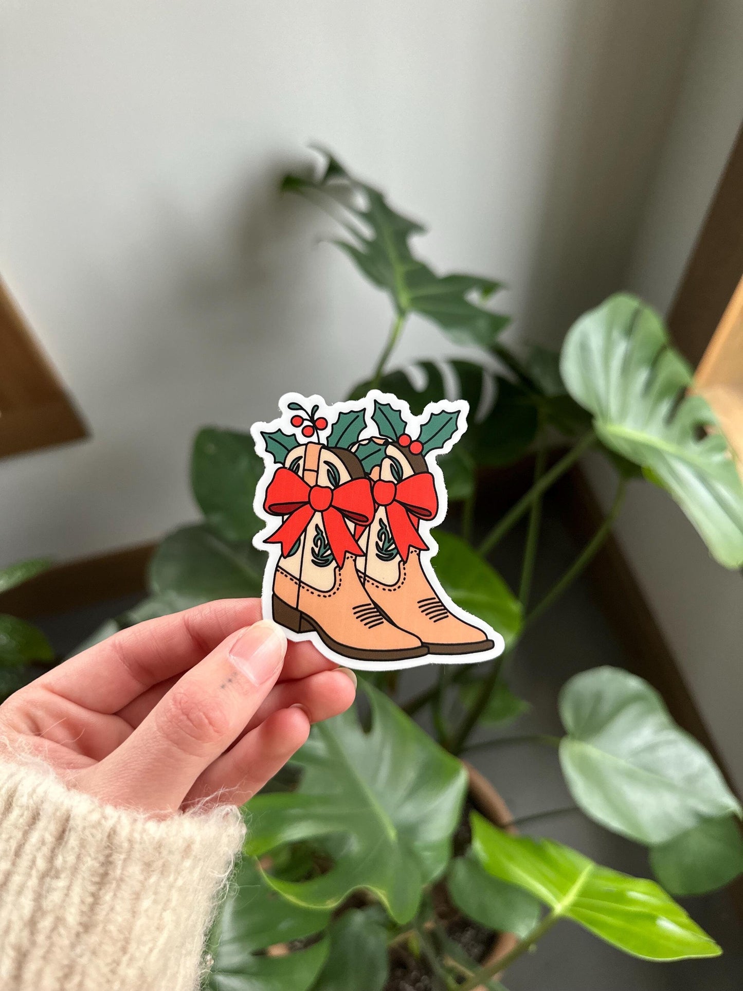 Holiday Cowgirl Boots Sticker