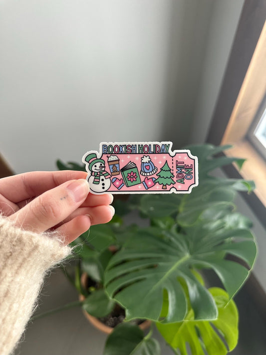 Bookish Holiday Ticket Sticker