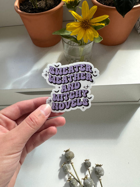 Sweater Weather and Witchy Novels Sticker