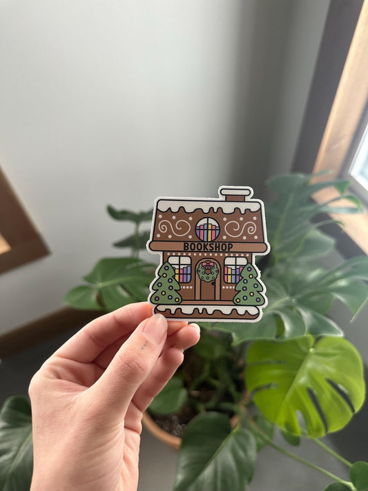 Gingerbread Bookshop Sticker