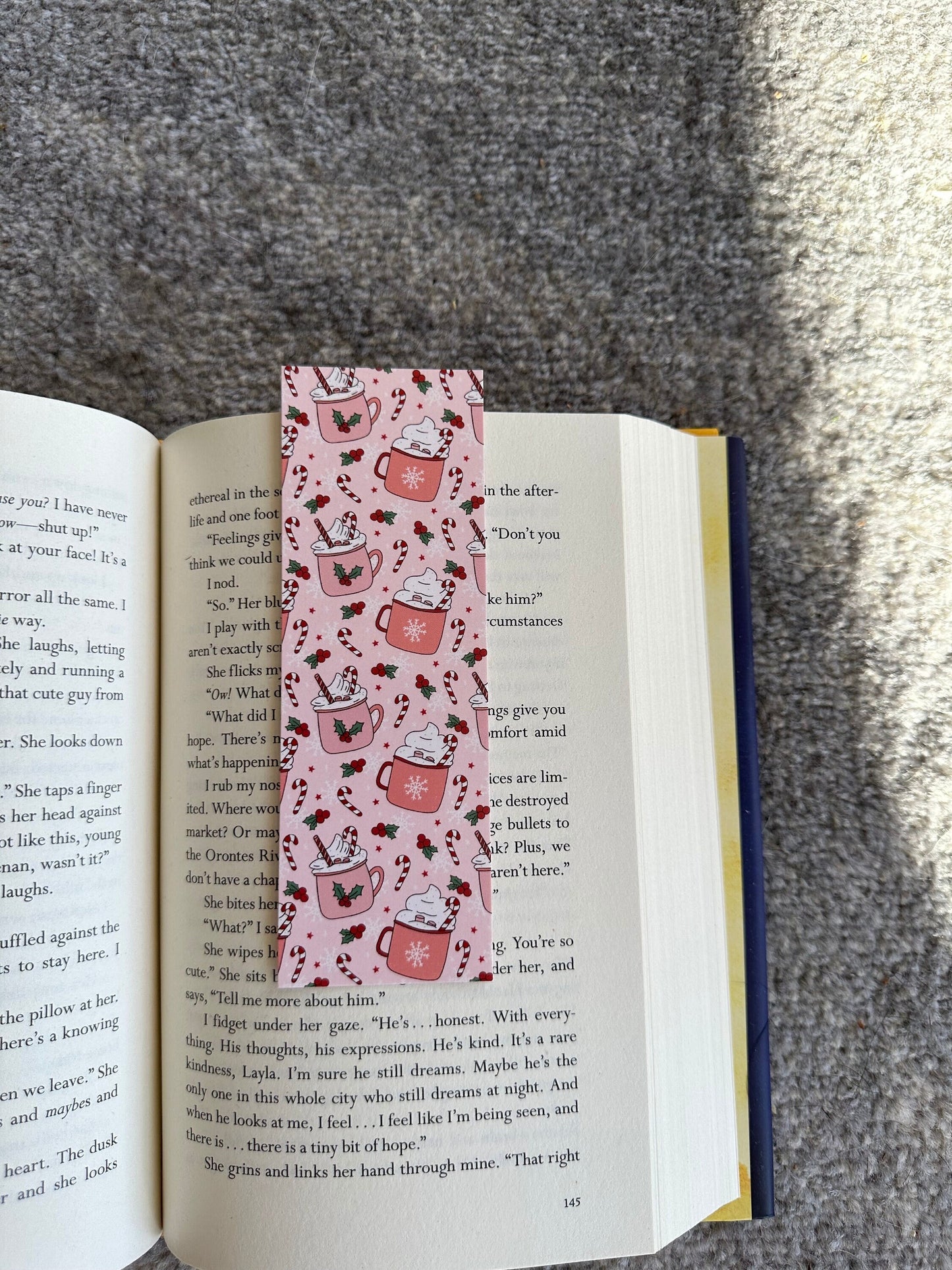 Hot Cocoa Candy Cane Bookmark