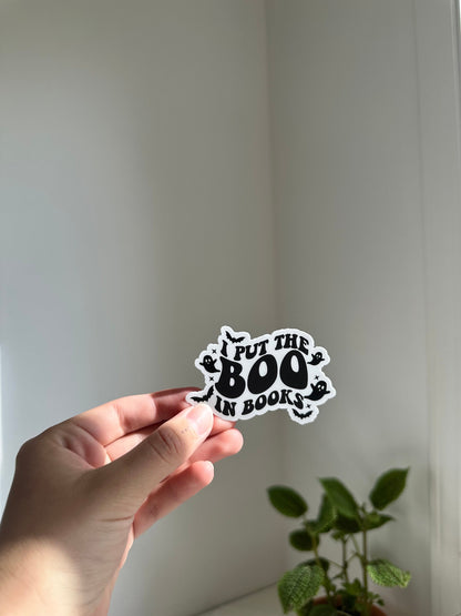 I Put The Boo In Books Sticker
