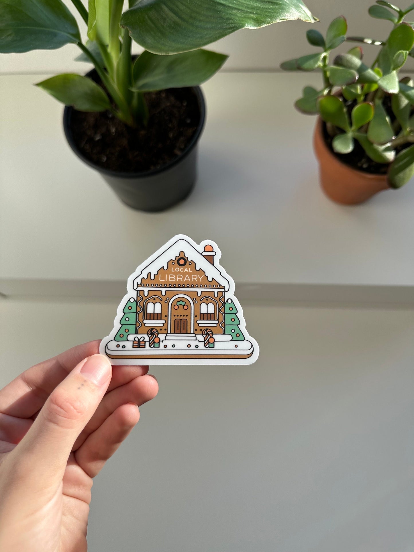 Local Library Gingerbread House Sticker