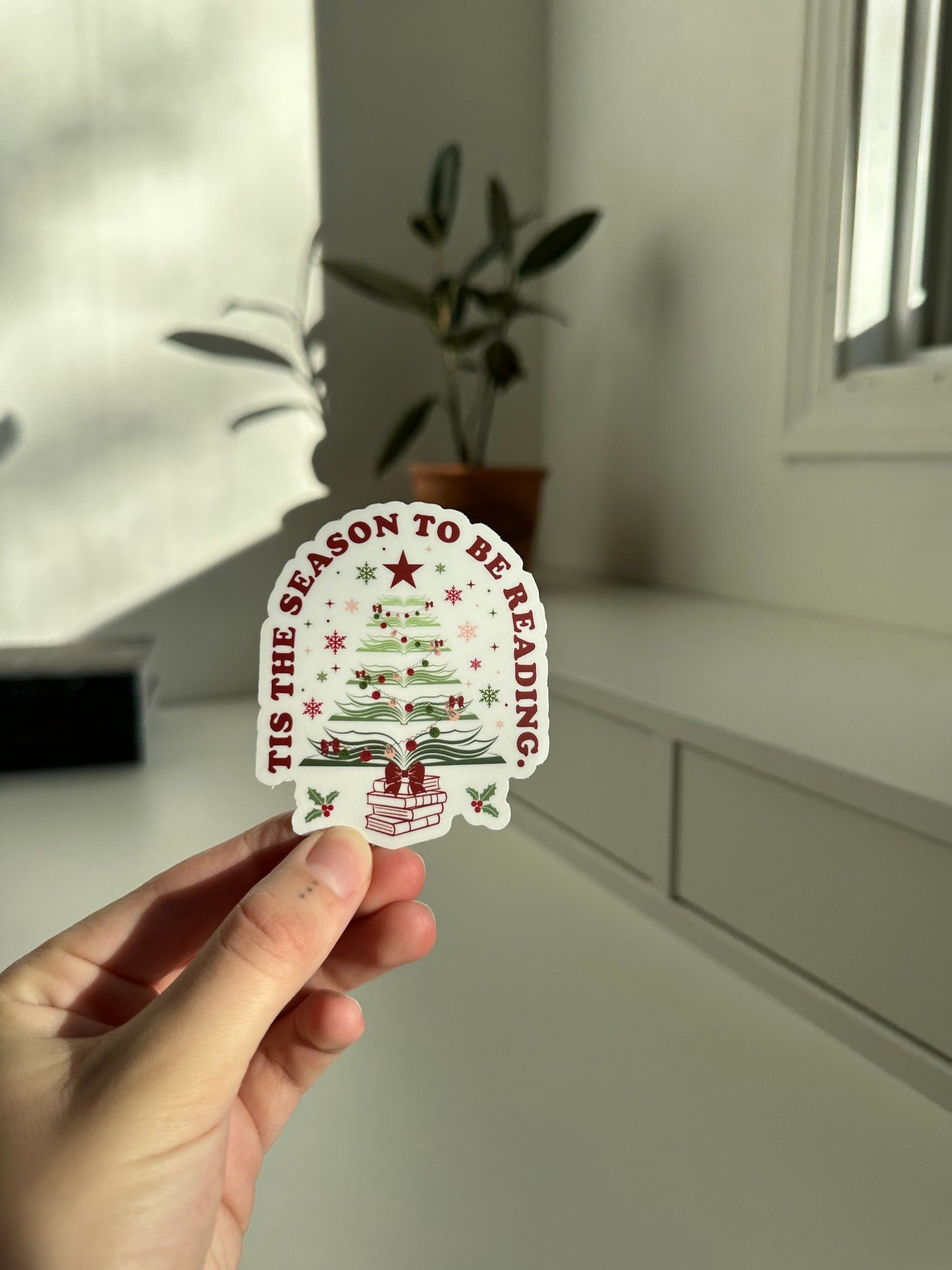 Tis The Season To Be Reading Sticker