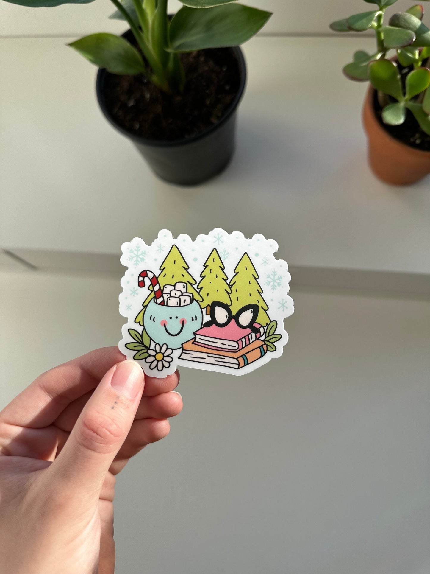 Cute Holiday Winter Bookish Sticker