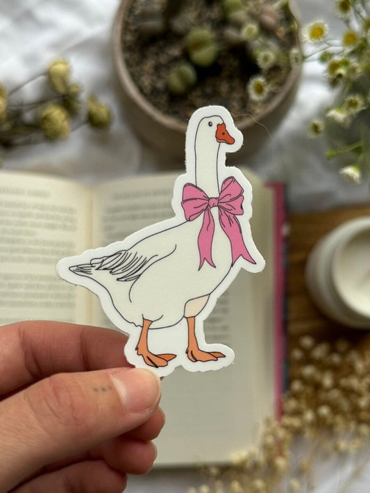 Goose With a Bow Sticker