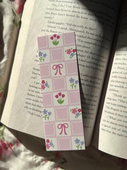 Tulips and Bows Pattern Bookmark
