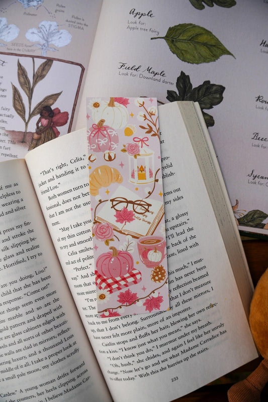 Pink Coquette Autumn Bookmark