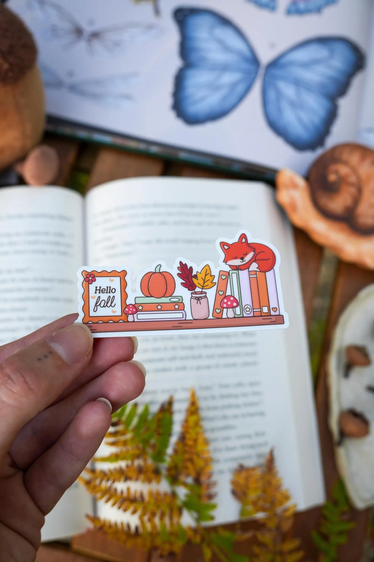 Hello Fall Bookshelf Sticker