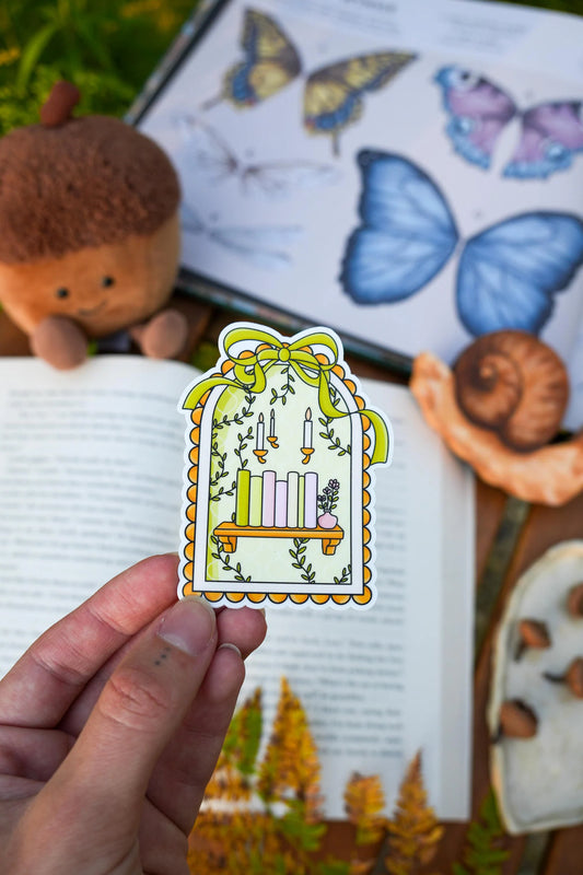 Candlelit Window Scene Sticker