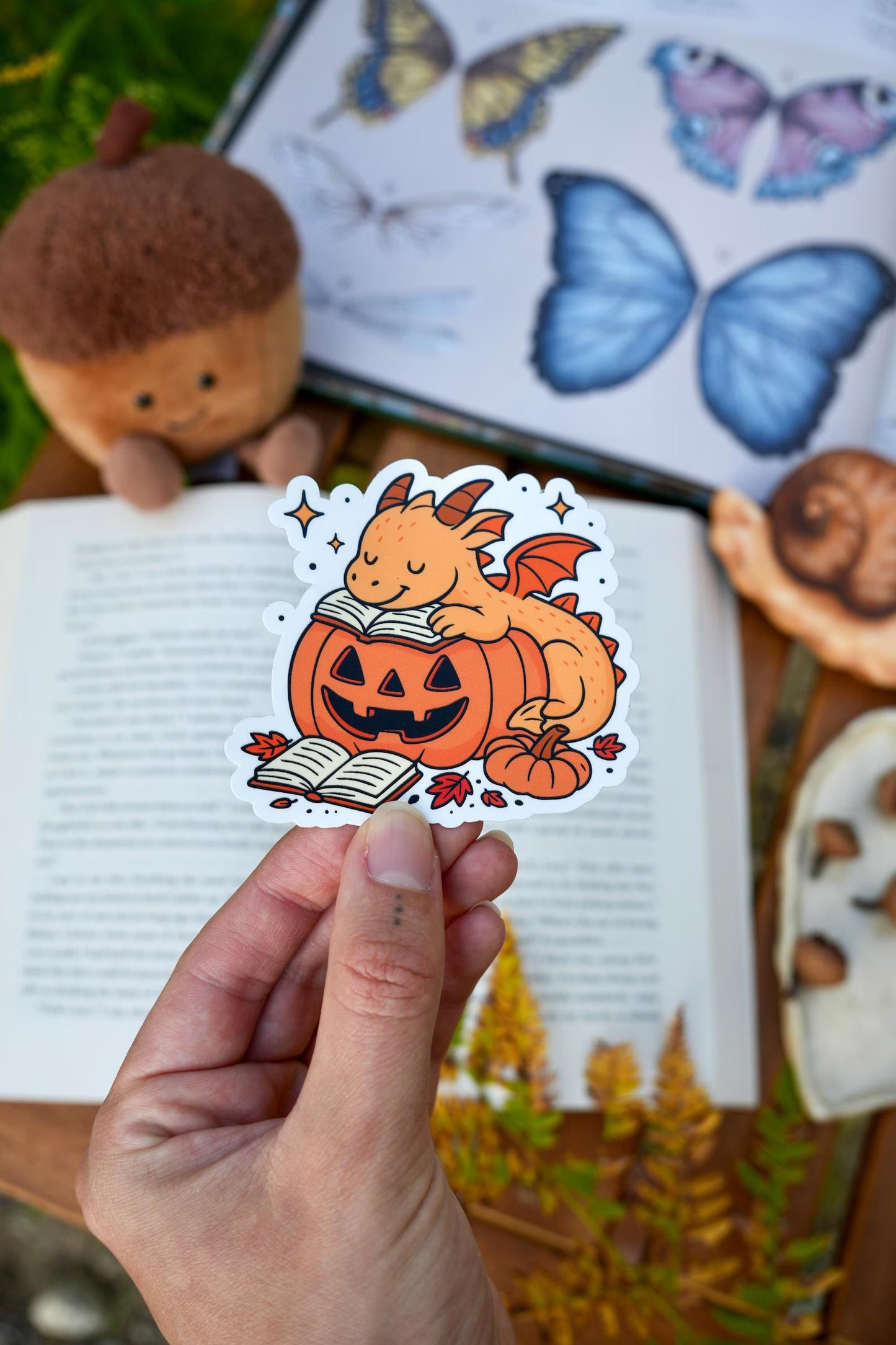 Sleepy Pumpkin Dragon Sticker