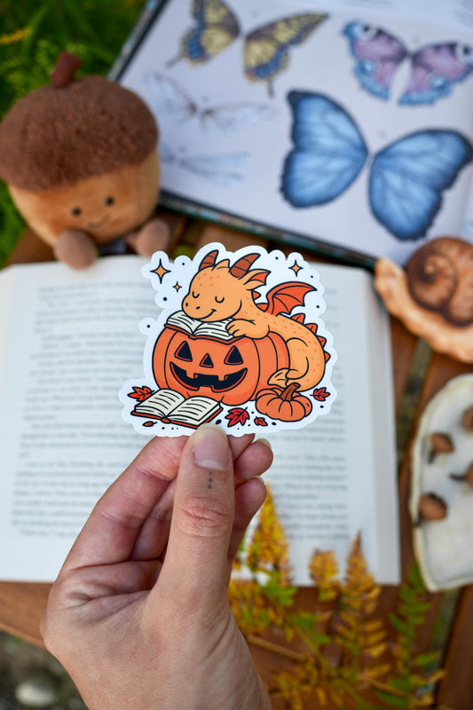 Sleepy Pumpkin Dragon Sticker
