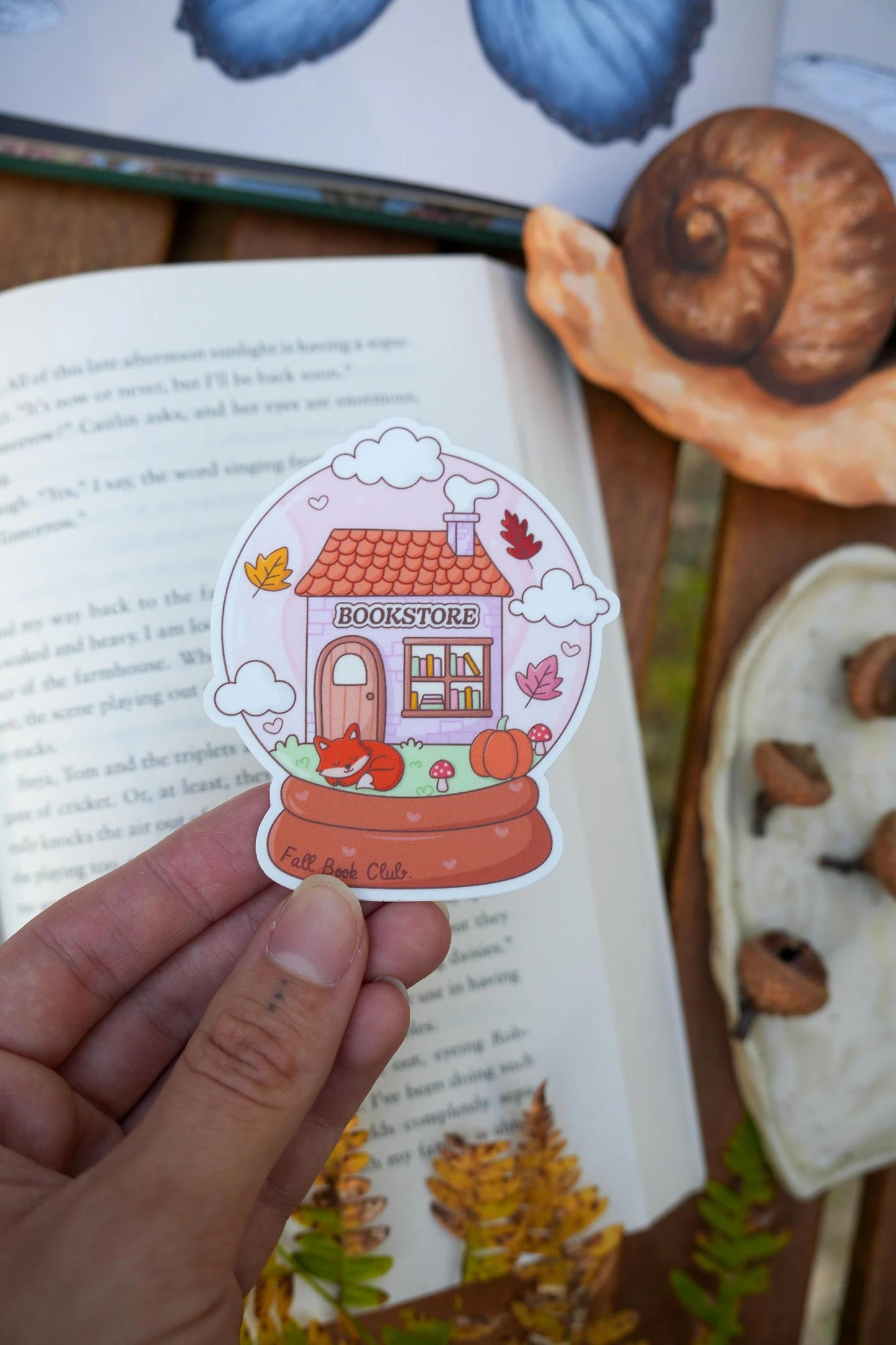 Fall Bookstore Globe Sticker