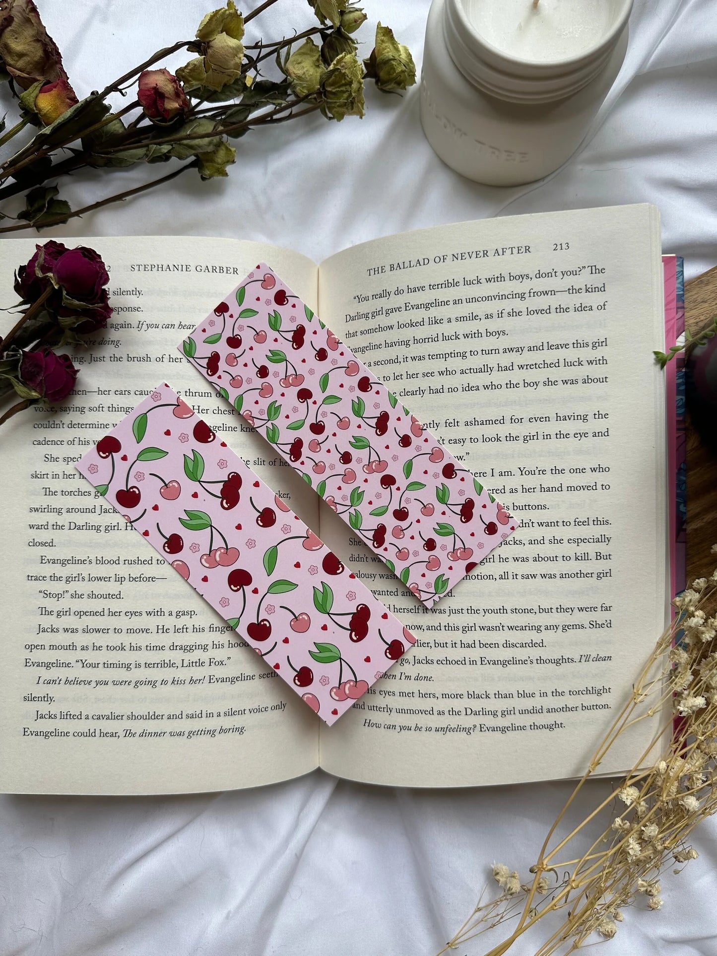 Pink Cherries Bookmark