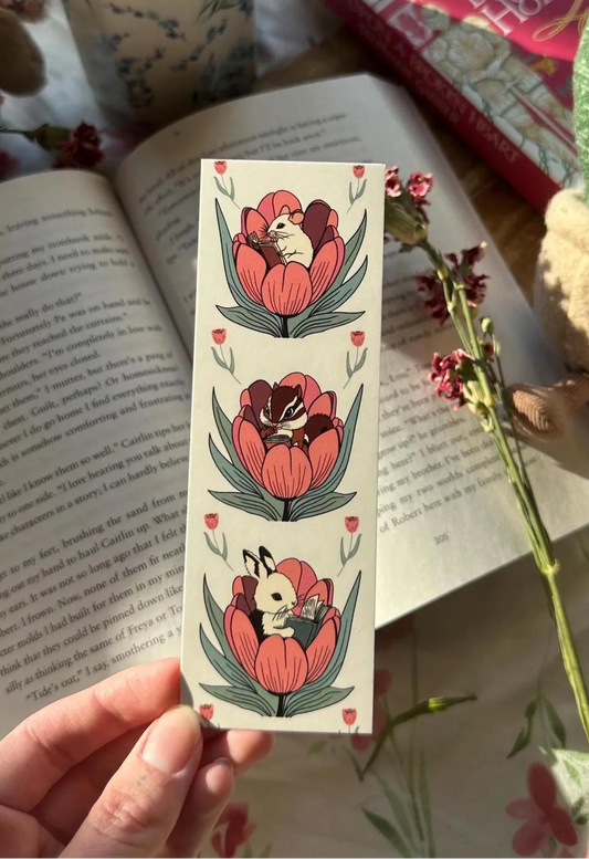 Tulip Animals Reading Bookmark