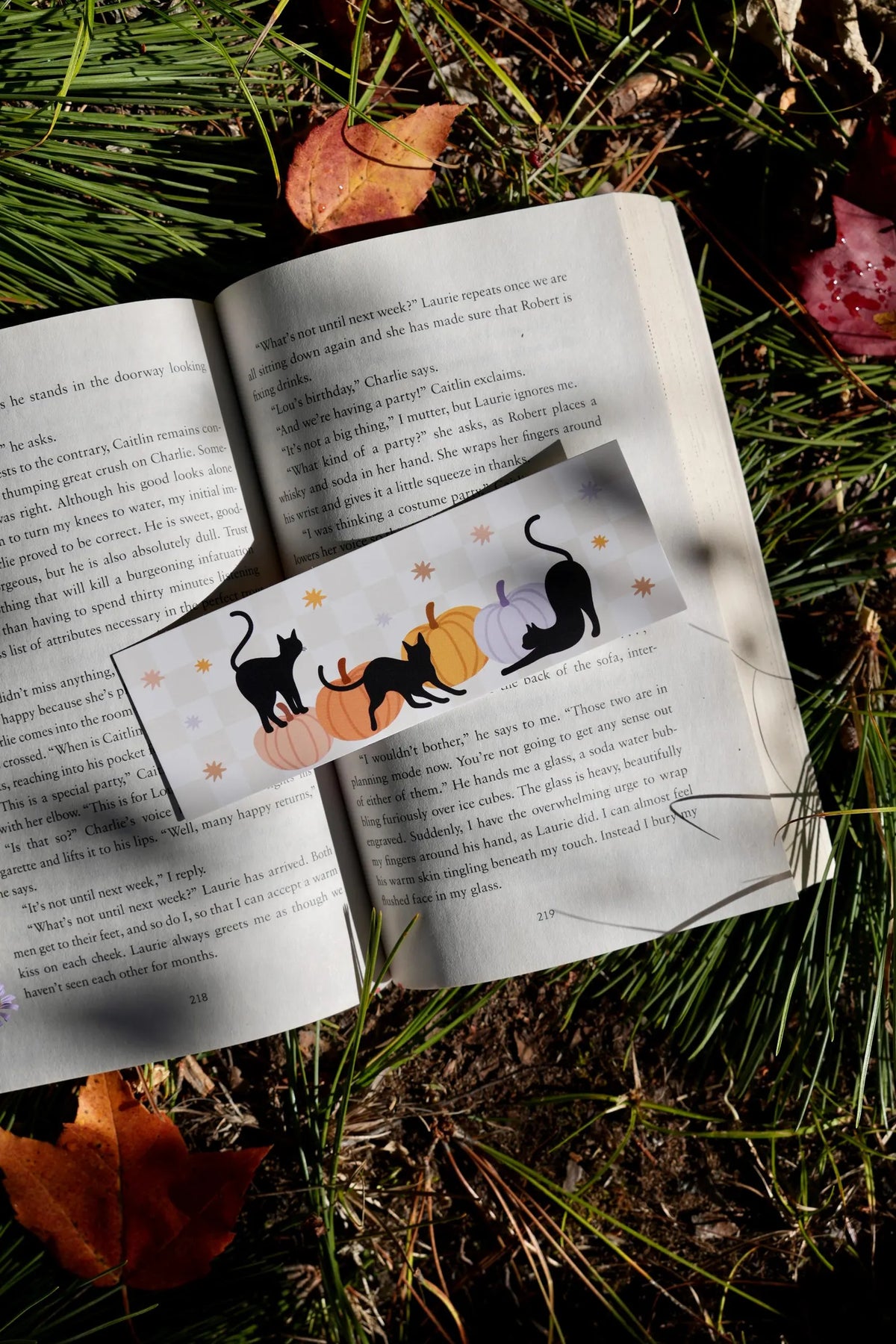 Cats and Pumpkins Bookmark