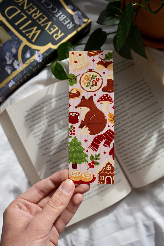 Cozy Holiday Fox Bookmark