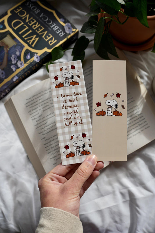 I Know Love Is Real Snoopy bookmark
