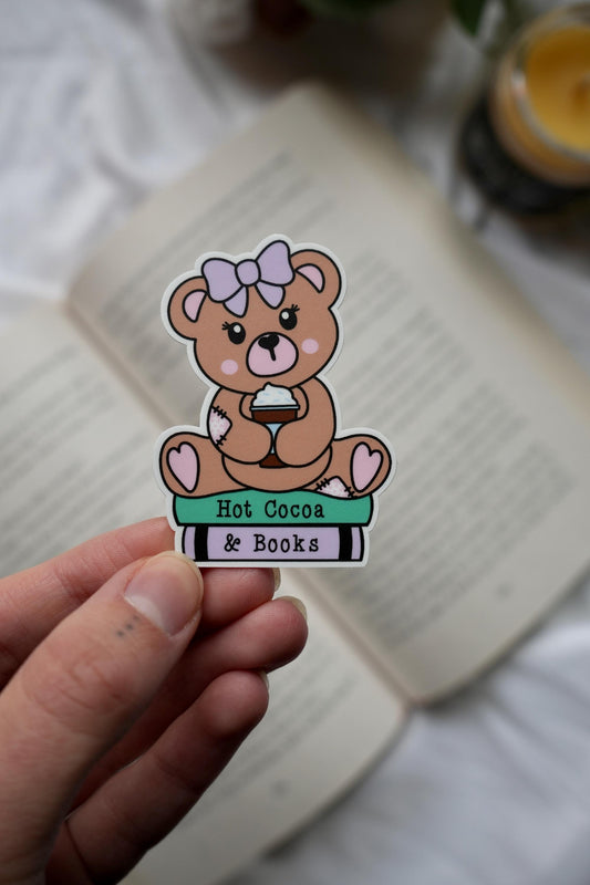 Hot Cocoa & Books Teddy Sticker