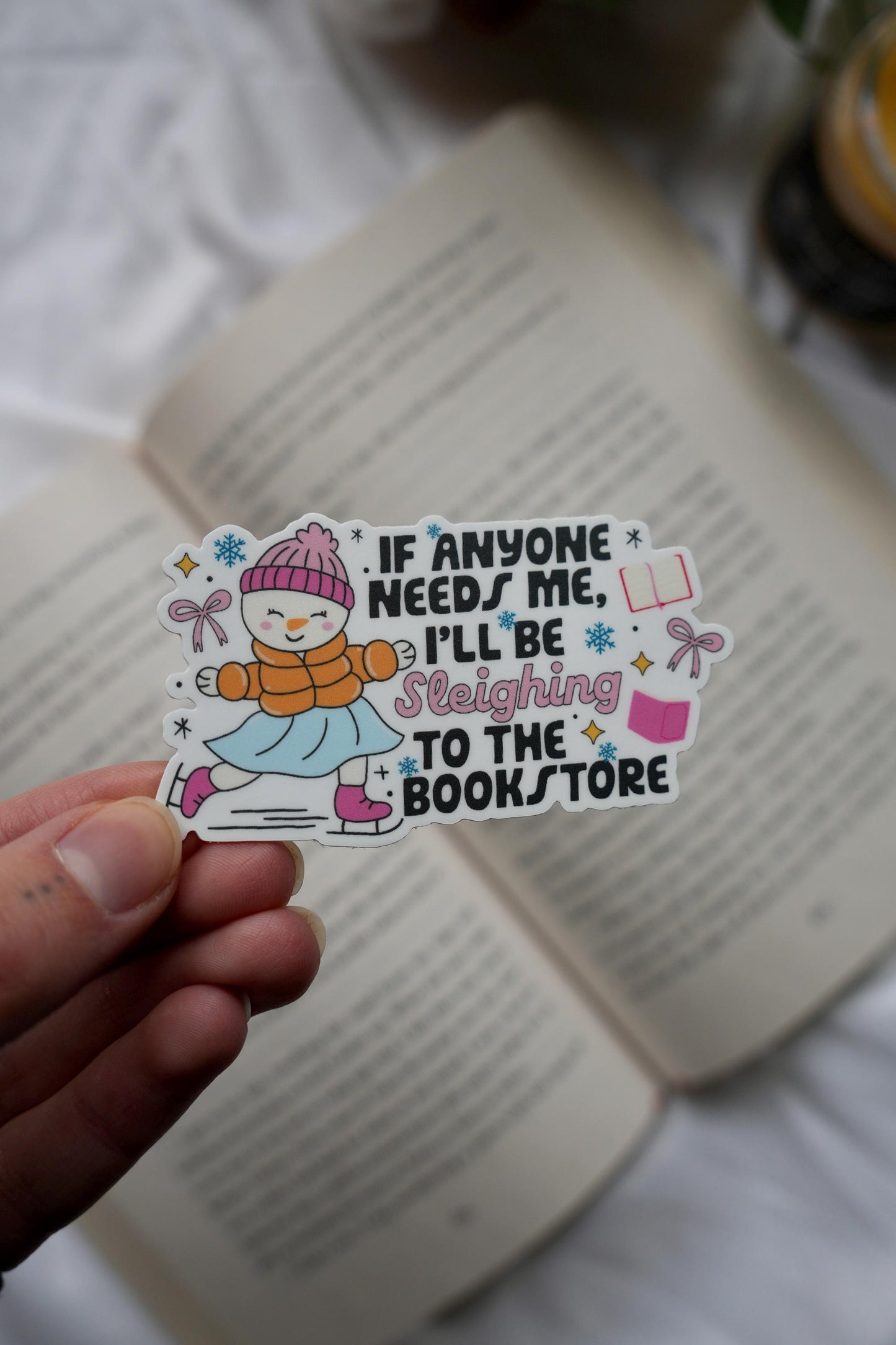 Sleighing to the Bookstore Sticker