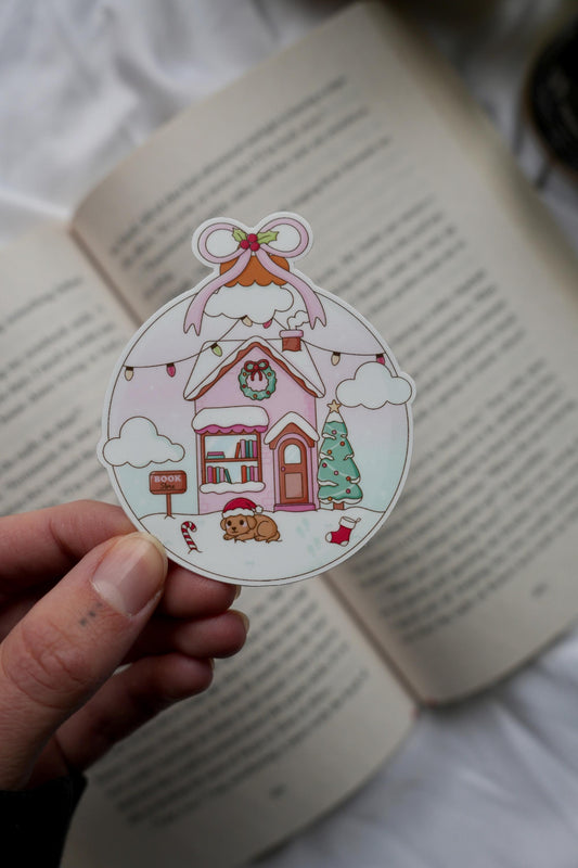 Holiday Bookstore Ornament Sticker