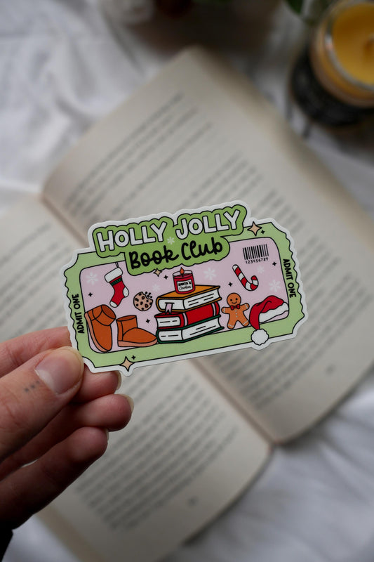 Holly Jolly Book Club Ticket Sticker