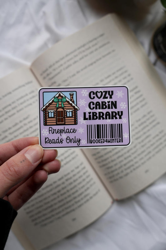 Cozy Cabin Library Card Sticker