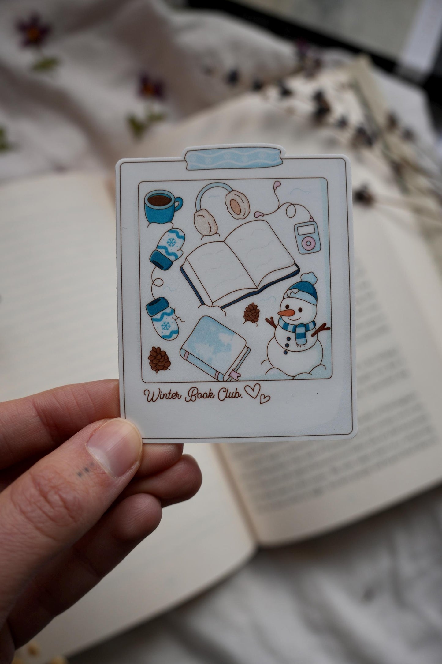 Winter Book Club Polaroid Sticker