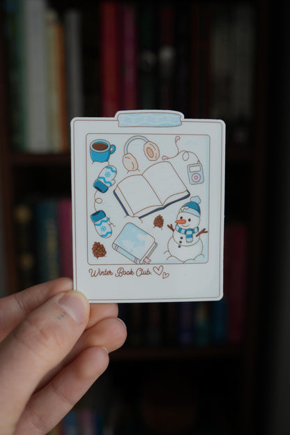 Winter Book Club Polaroid Sticker