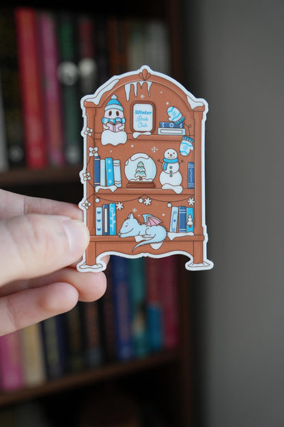 Winter Book Club Bookshelf Sticker
