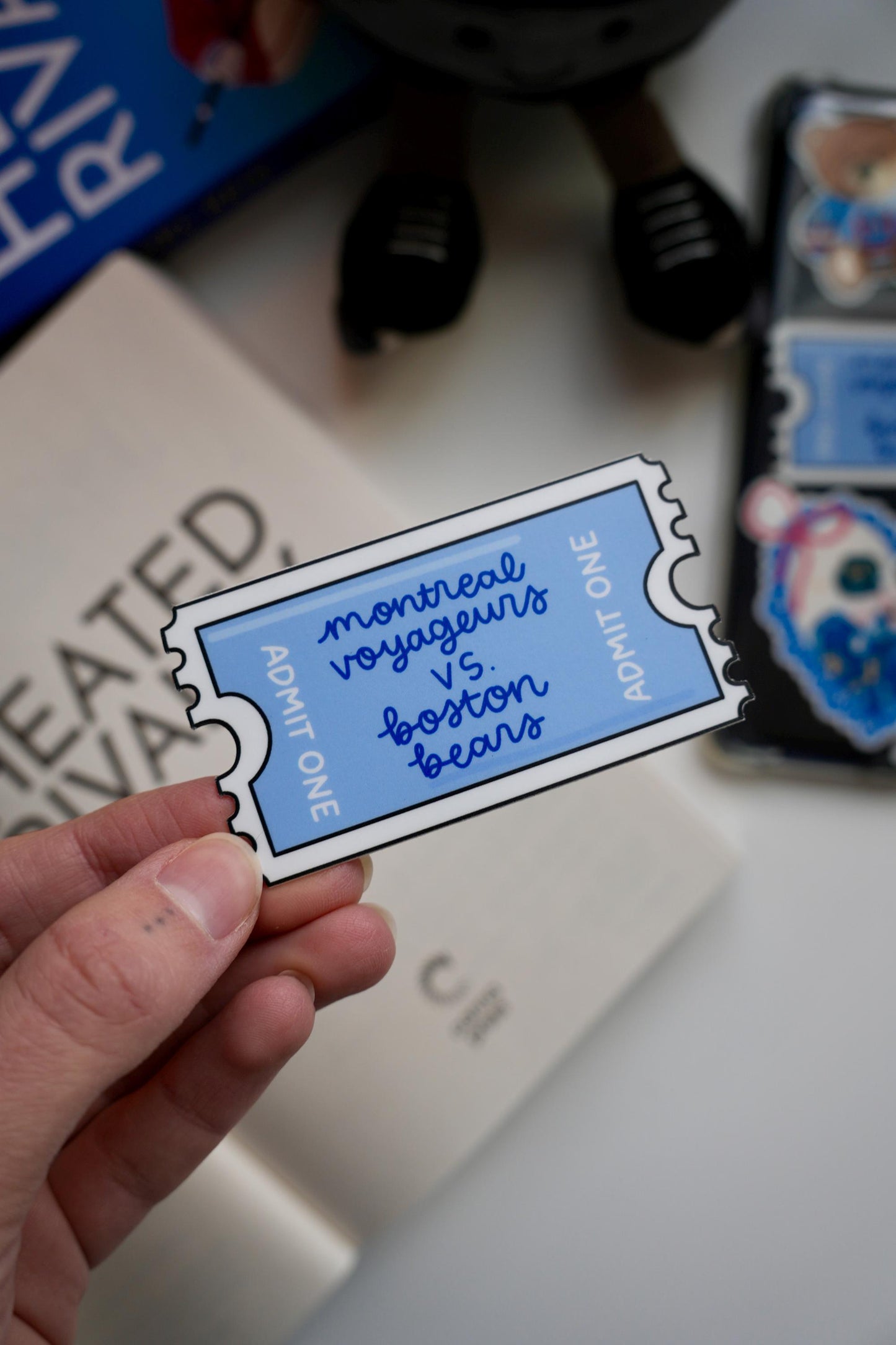 Hockey Romance Ticket Sticker