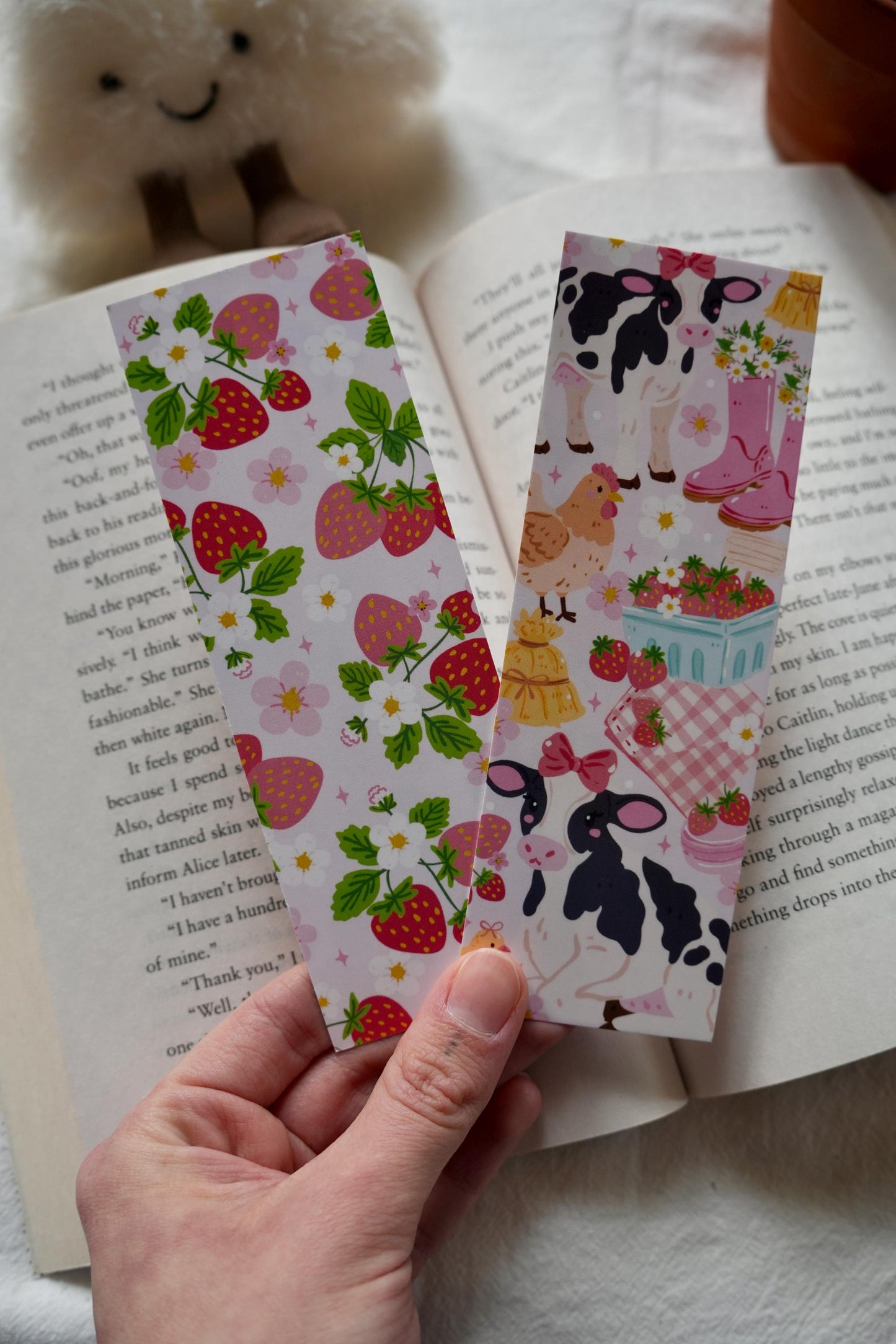 Cows & Strawberries Bookmark