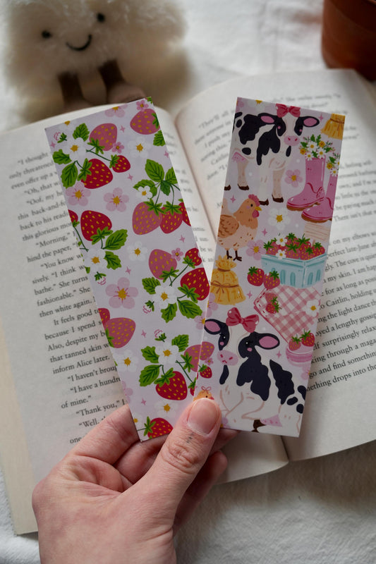 Cows & Strawberries Bookmark