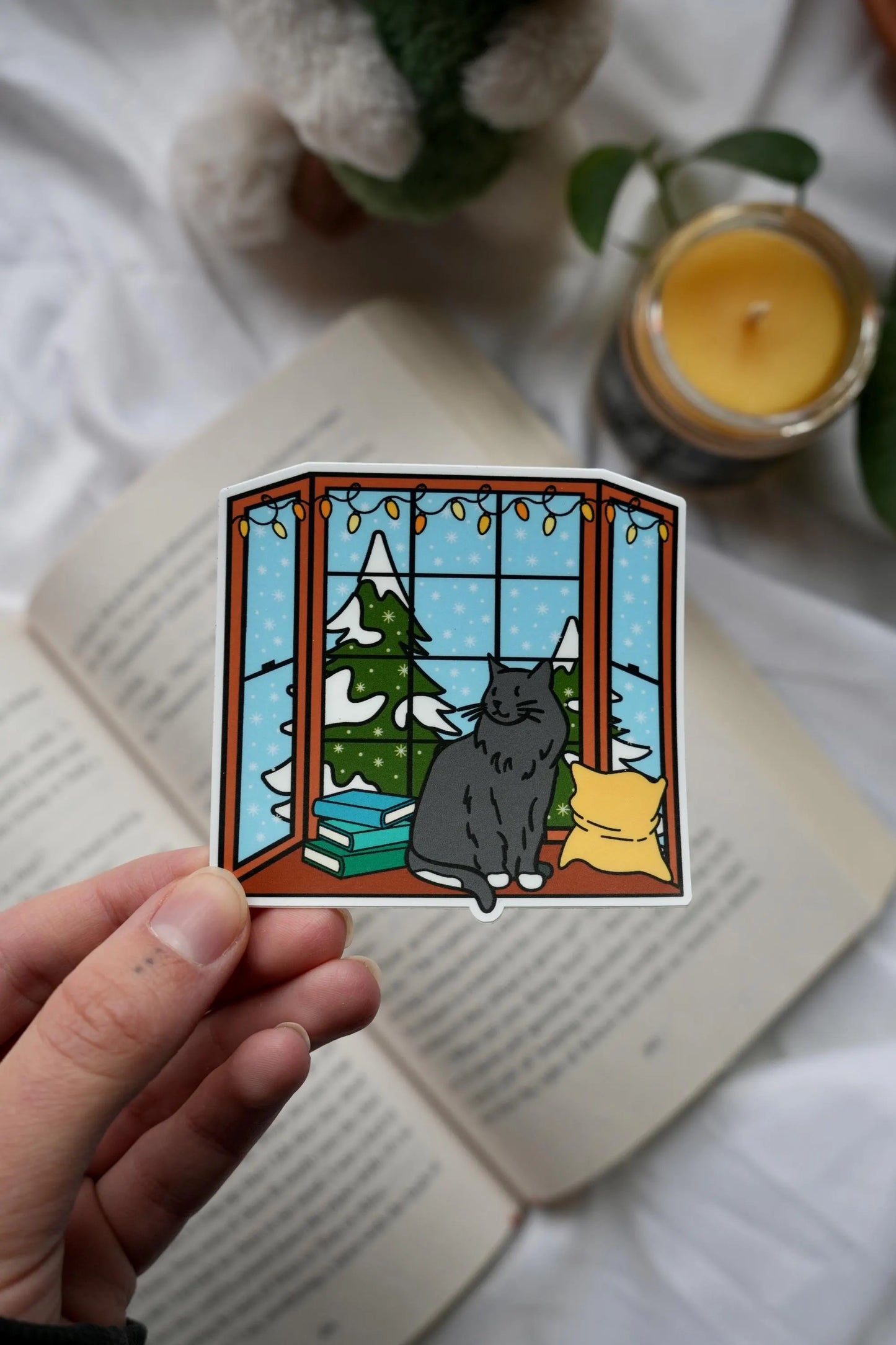 Snowy Winter Scene Sticker