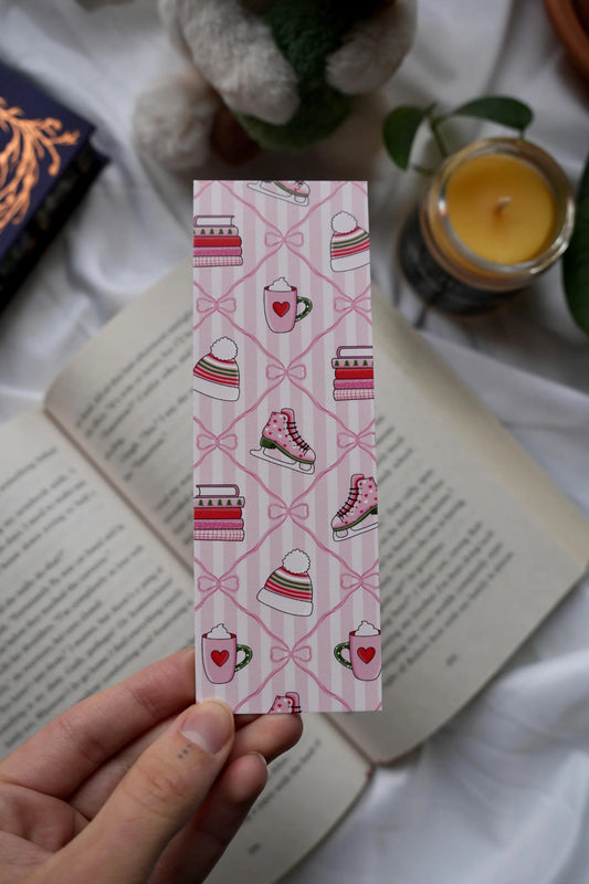 Pink Winter Coquette Pattern Bookmark