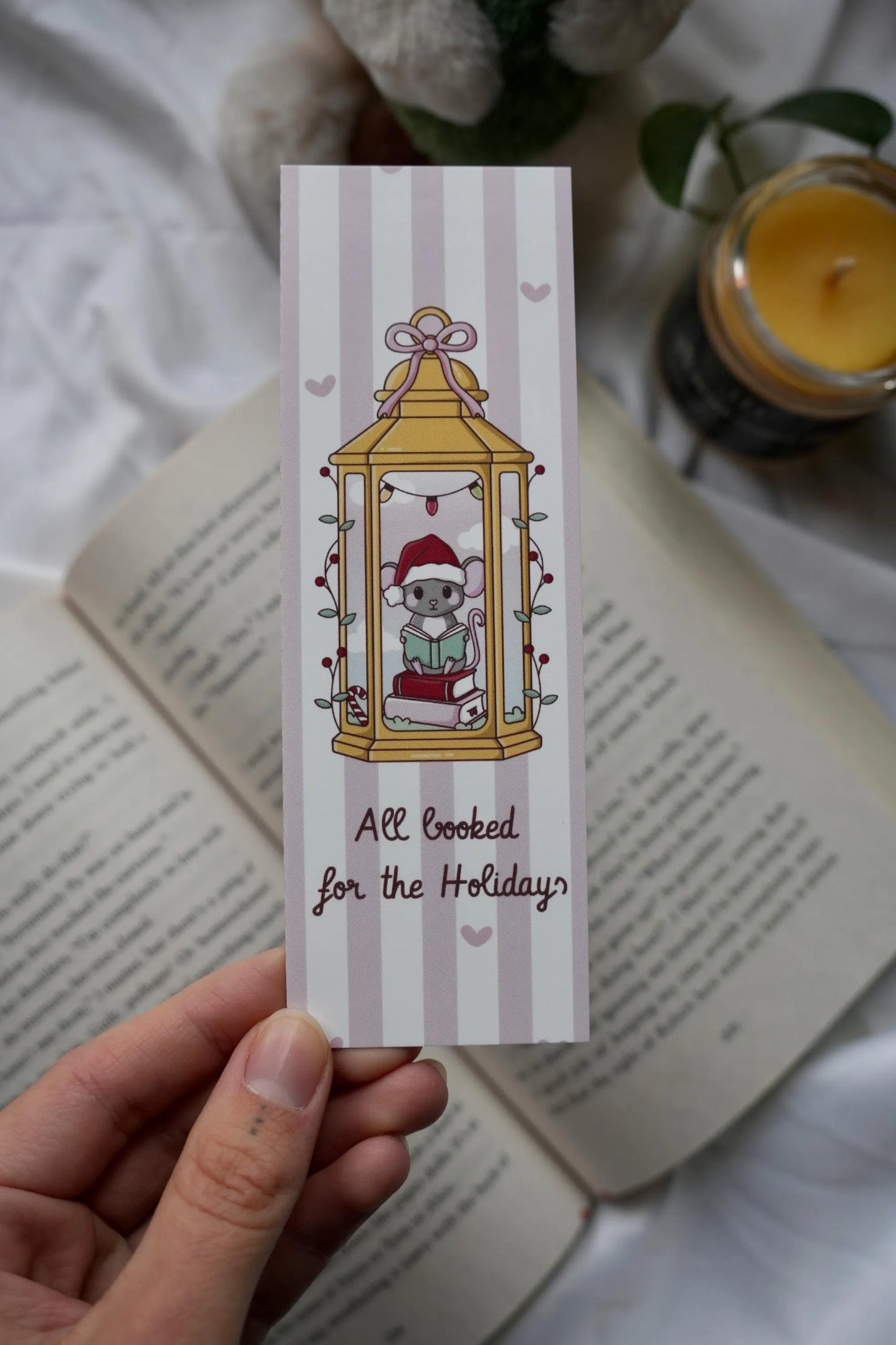 All Booked for the Holidays Mouse Bookmark