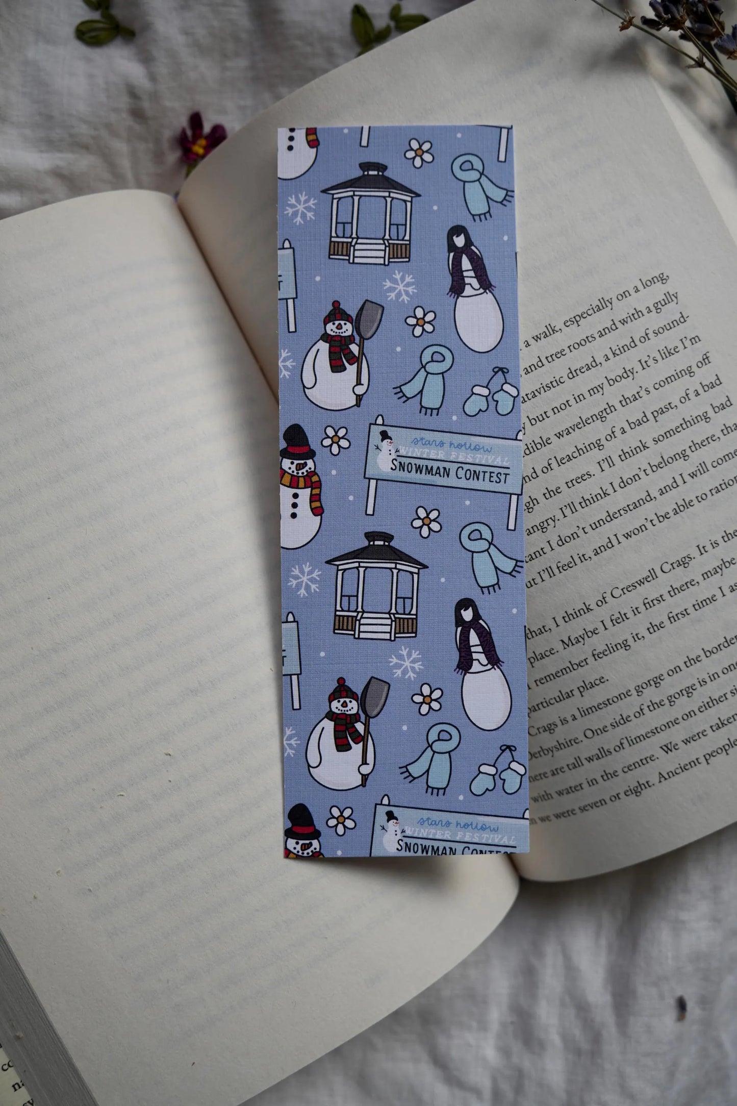 Winter Gilmore Girls Linen Bookmark