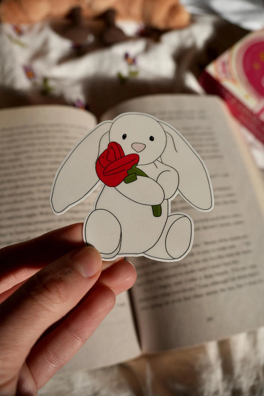 Bunny with Rose Sticker