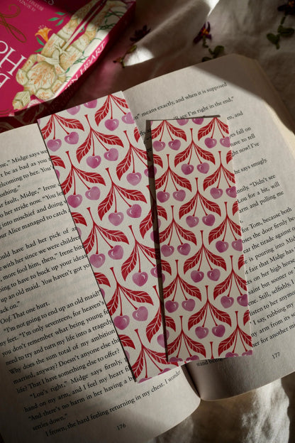 Heart Cherries Bookmark