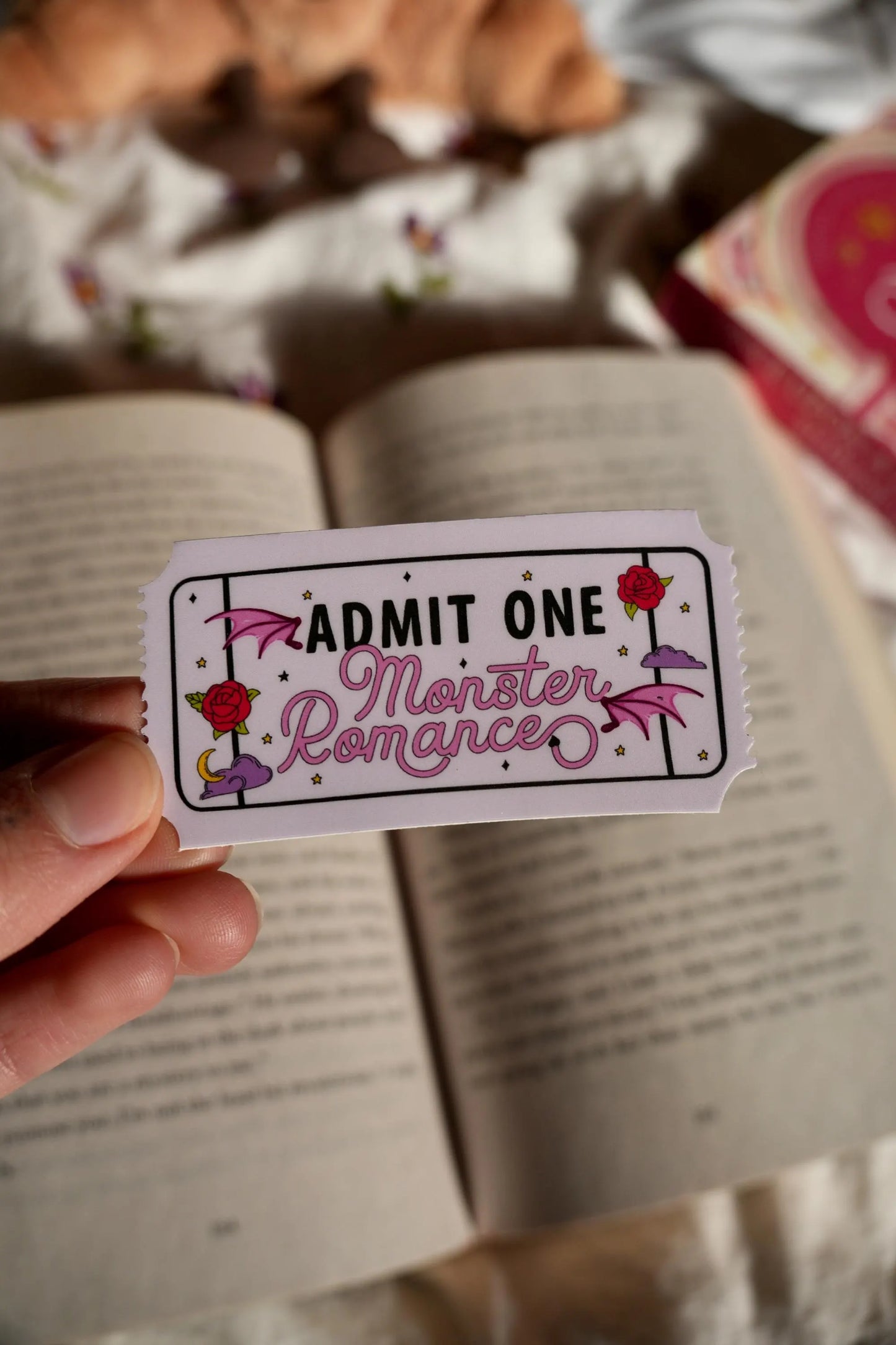 Admit One Monster Romance Ticket Sticker